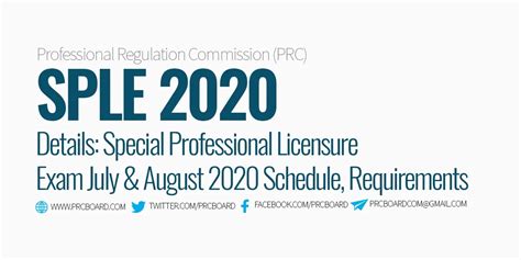 DETAILS: July & August 2020 Special Professional Licensure .